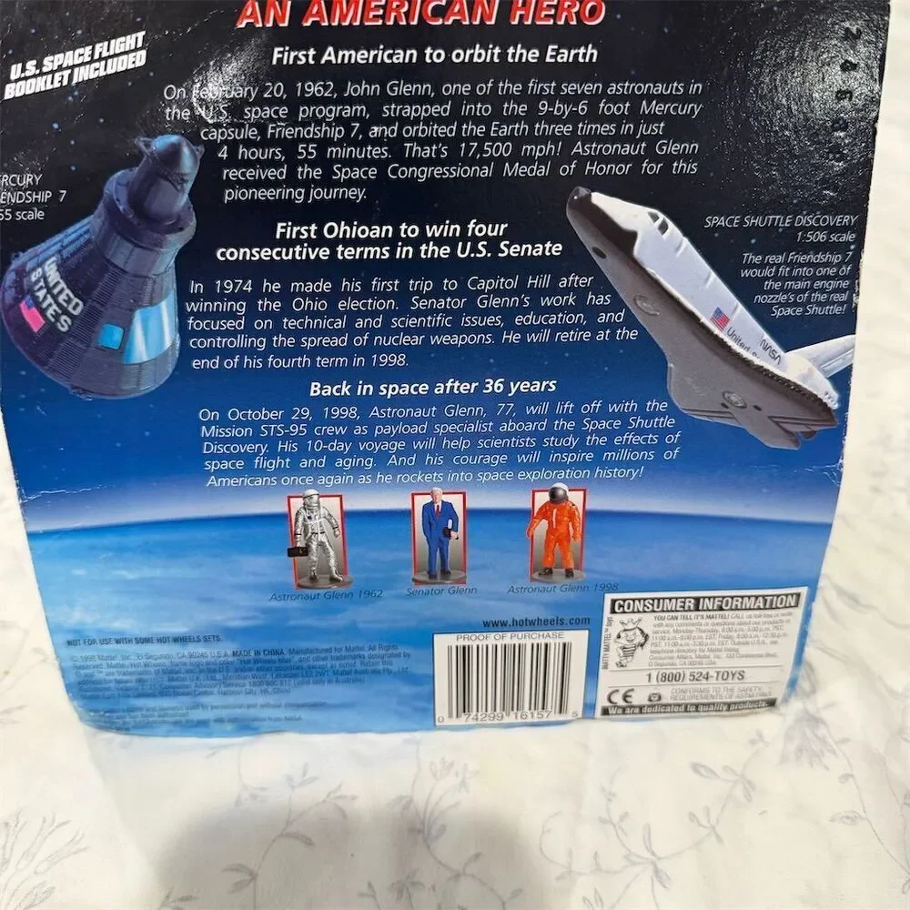 Hot Wheels Action Pack John Glenn Great American Hero 1998 Set